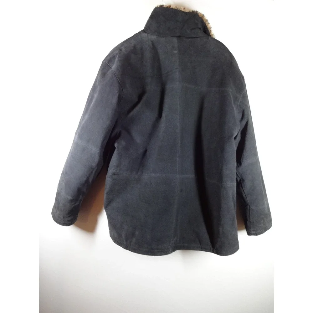VTG Basic Editions Faux Fur Coat XL/2XL Brown‎ Leopard Print Y2K Zip Up Reverse